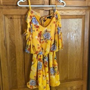 Yellow Cold Shoulder Romper